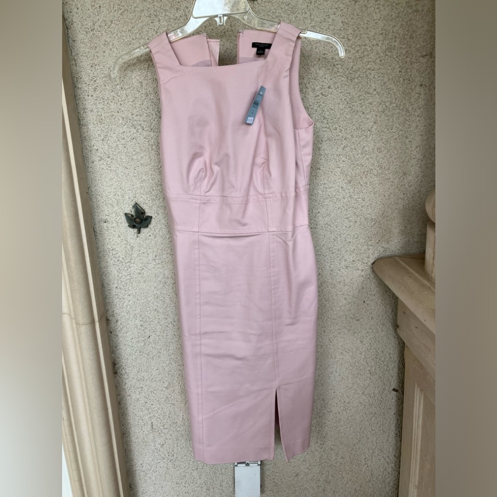 The Petite Seamed Square Neck Sheath Dress in Stretch